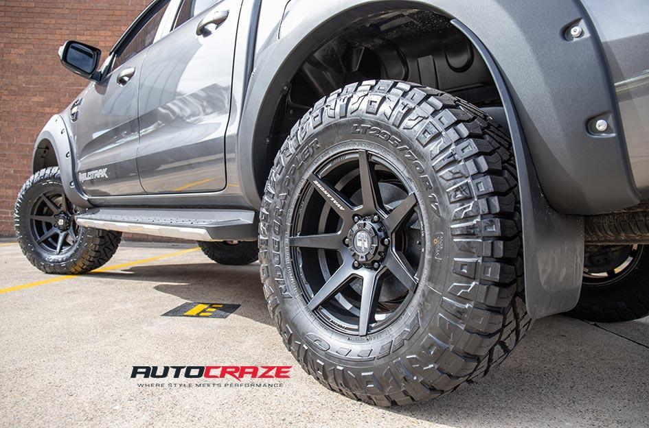 FORD RANGER AVALANCHE MATTE BLACK MILLED FONT
